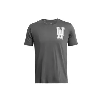 Under Armour Футболка с круглым вырезом и коротким рукавом с принтом букв, мужская, серая 1382832-025 XL