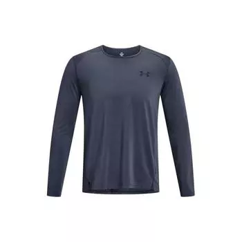 Under Armour Футболка с круглым вырезом и длинным рукавом с логотипом, мужская, серо-синяя 1376787-044 L