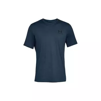 Under Armour Футболка с логотипом для спорта и фитнеса, бега, мужские топы, темно-синяя 1326799-408 S