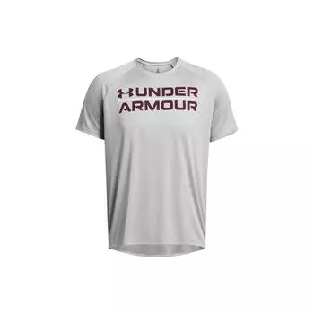 Under Armour Футболка с логотипом в стиле ретро, быстросохнущая, дышащая, с круглым вырезом, мужская, серебристая 1377142-012 2XL
