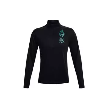 Under Armour Футболка с принтом в виде черепа и букв, облегающая, спортивная, для бега, сухая, удобная, с круглым вырезом, коротким рукавом, мужская, черная 1370333-001 L