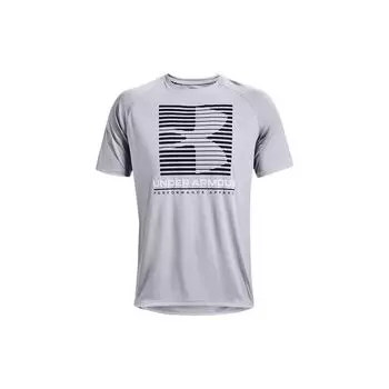 Under Armour Футболка с принтом в виде букв, быстросохнущая, баскетбольная, тренировочная, спортивная, повседневная, с круглым вырезом, мужская, топы, современная, серая 1370653-011 XL