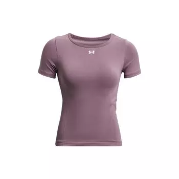 Under Armour Футболка Slim Fit Solid Color Round Neck Short Sleeve Женская Топы Фиолетовый 1379149-500 S