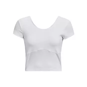 Under Armour Футболка Slim Fit Solid Color с коротким рукавом Женская топы Белый 1379156-100 M