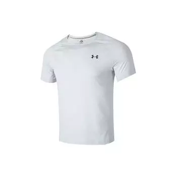 Under Armour Футболка Solid RUSH Technology для бега и тренировок, быстросохнущая, прохладная, дышащая, с круглым вырезом, спортивная, с коротким рукавом, мужская, белая 1383700-014 3XL