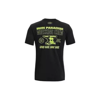 Under Armour Футболка спортивная мужская с круглым вырезом и принтом букв Project Rock, черная 1361725-001 S