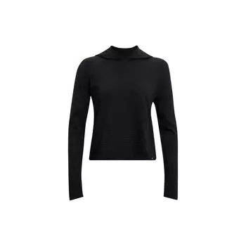 Under Armour Футболка спортивная с длинным рукавом и капюшоном, женская, черная, 1375076-001 XS