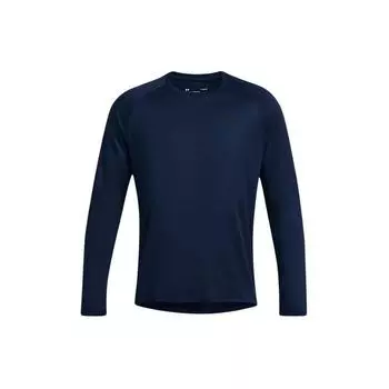Under Armour Футболка свободного кроя с длинным рукавом и круглым вырезом, цвет темно-синий, для мужчин 1328496410 L