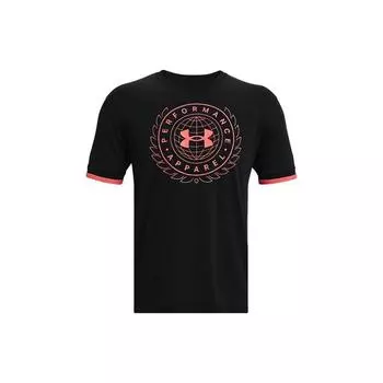 Under Armour Футболка свободного кроя с коротким рукавом и принтом логотипа, мужская, черная, 1361665-001 S