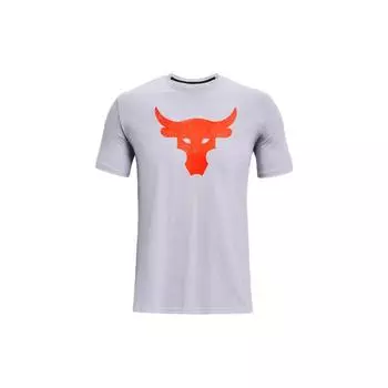 Under Armour Футболка свободного кроя с круглым вырезом и коротким рукавом в американском стиле с графическим принтом, мужские топы светло-серого цвета 1361733-011 S