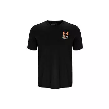 Under Armour Футболка свободного кроя с круглым вырезом и коротким рукавом, унисекс, черный цвет 1365498-001 L