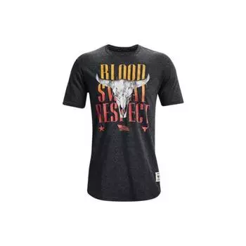 Under Armour Футболка свободного кроя с круглым вырезом и принтом в виде буквы «рок» для мужчин, черная 1367118-001 S