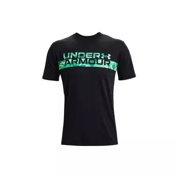 Under Armour Футболка UA Camo Chest Stripe Logo Crew Neck с круглым вырезом, мужская, черная 1370519-001 M