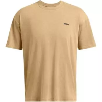 Under Armour Футболка Ua Logo Wash Solid Color Training Breathable Soft Short Sleeve T Shirt Men Tops Camel-Brown 1389147-263 M