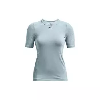 Under Armour Футболка Ua Rush Solid Logo с круглым вырезом и коротким рукавом, женская, синяя 1365716-478 XS