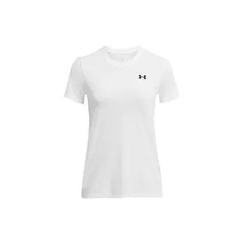 Under Armour Футболка женская повседневная с круглым вырезом и коротким рукавом с логотипом, белая 1384231-100 XL