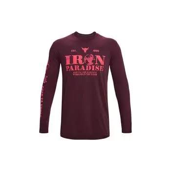 Under Armour FW22 Футболка с круглым вырезом и принтом логотипа Мужские топы Бордовый 1373762-600 XL
