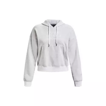 Under Armour FW22 Letter Logo Printed Hooded Pullover Long Sleeve Sweatshirt Women sweatshirt Gray 1374107-100 XS