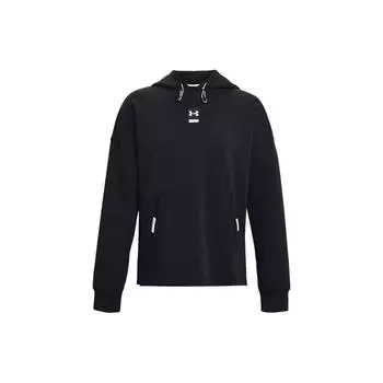 Under Armour FW22 сплошной цвет с небольшим логотипом толстовка с длинными рукавами женские топы черный 1374117-001 XL