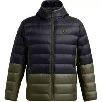 Under Armour FW24 Echo Outdoor Casual Sports Zip-Up Hooded Warm Down Jacket Men Jackets Black 1385840-002 3XL