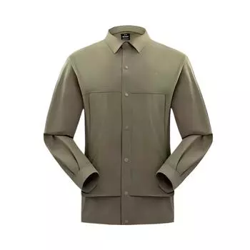 Under Armour FW24 Hiking Soft Comfortable Skin-Friendly Fashion Long Sleeve Shirt Men shirts Dark-Olive-Green 15133216-0097 S