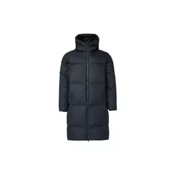 Under Armour FW24 Limitless Series Модная однотонная теплая длинная куртка-пуховик с капюшоном для женщин, верхняя одежда, черный цвет 1384649-001 S