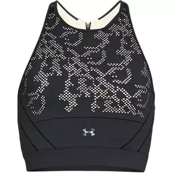 Under Armour Geometric Pattern Slim Fit Sports Vest Women tops Black 1314428-001 M