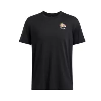 Under Armour Golf Goin Under Cartoon Print Round Neck Breathable T-Shirt Men Tops Black 1386789-001 XL