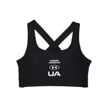 Under Armour Графический буквенный логотип с принтом средней интенсивности спортивный бюстгальтер женское нижнее белье черный 1362950-001 XS