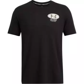 Under Armour Grounds Sports Lifestyle Series Logo Design Round Neck Breathable Training Short Sleeve T-Shirt Men T-Shirts Black 1387718-001 XL