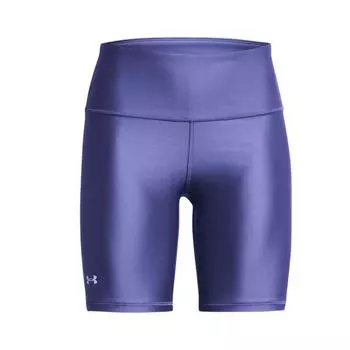 Under Armour Heat Gear Series Solid High Waist Tightening Training Shorts Women shorts Carbon-Blue 1360939-561 S