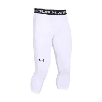 Under Armour HeatGear Compression Comfortable Sweat-Wicking Leggings Men Leggings White Steel Black 1264005-100 L