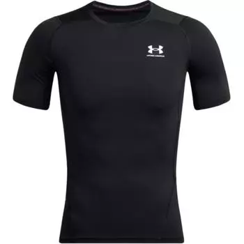 Under Armour HeatGear Crew Neck Solid Moisture Wicking Quick Dry Short Sleeve T-Shirt Men Tops Black 1361518-002 2XL