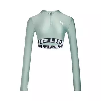 Under Armour HeatGear Логотип Удобная Мягкая Футболка с Коротким Рукавом Женские топы Лаймово-зеленый 1388692-348 S