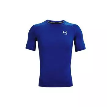 Under Armour HeatGear Training Спортивная повседневная рубашка для фитнеса с короткими рукавами Мужские топы Синие 1361518-400 L
