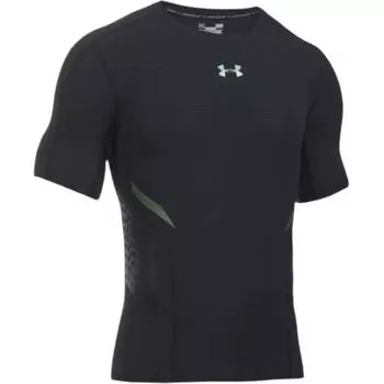 Under Armour HeatGear Zonal Round Neck Fashion Soft Versatile Sports Short Sleeve T-Shirt Men Tops Black 1289555-001 M