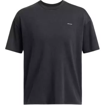 Under Armour Heavyweight Oversized Fashion Comfortable Crew Neck Loose Solid Color Short Sleeve T-Shirt Men Tops Black 1389147-001 XL