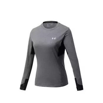 Under Armour Hiking Casual Comfortable Sports Sweat-Wicking Crew Neck Long Sleeve T-Shirt Women tops Distant-Peak-Gray 14423272-0070 S
