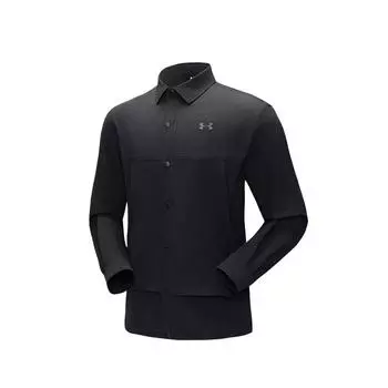Under Armour Hiking Series Outdoor Brand Logo Solid Color Breathable Warm Polo Long Sleeve Shirt Unisex Shirts 15133216 L