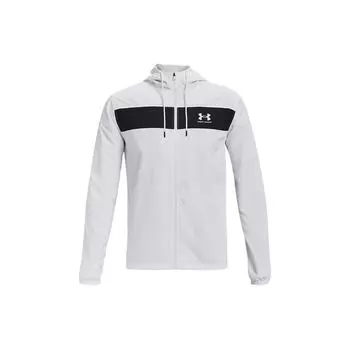 Under Armour Hooded Letter Print Zipper Design Long Sleeve Jacket Men jackets White 1361621-100 L