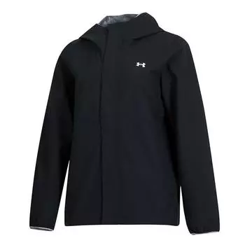Under Armour Hooded Zip Windbreaker Long Sleeve Jacket Women jackets Black 1376067-003 S
