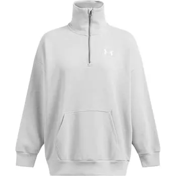 Under Armour Худи спортивное повседневное модное Rival Series на молнии 1/4 для женщин, серый 1387223-011 L