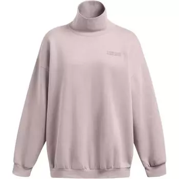 Under Armour Icon Fleece Oversized Mock Crew Sweatshirt Women sweatshirt Tetra-Gray 1386500-015 XL