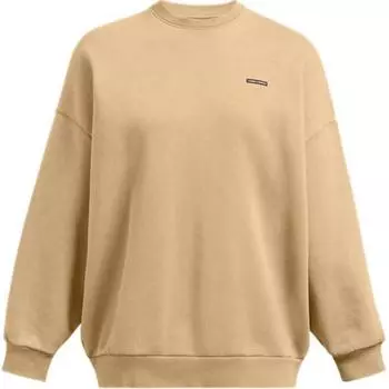 Under Armour Icon FW24 Круглый вырез с надписью Повседневная толстовка с длинным рукавом Женская толстовка Camel-Brown 1386486-263 S