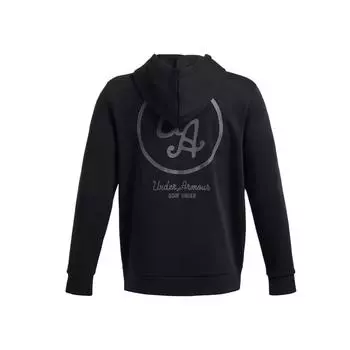 Under Armour Icon Goin Under Letter Pattern Printed Hoodie Men hoodies Black 1387135-001 S