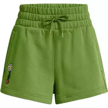 Under Armour Icon High Weight Floral Print Training Lace-Up Casual Shorts Women shorts Olive-Green 1389292-306 XS