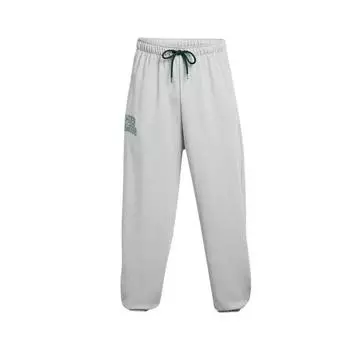 Under Armour Icon Hwt Terry Letter Print Breathable Comfortable Mid Waist Casual Pants Men pants Light-Gray 1386551-011 L