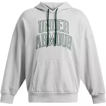 Under Armour Icon UA HWT Terry OS Hoodie American Retro Sports Casual Pullover Sweatshirt Men hoodies Gray 1386549-011 S