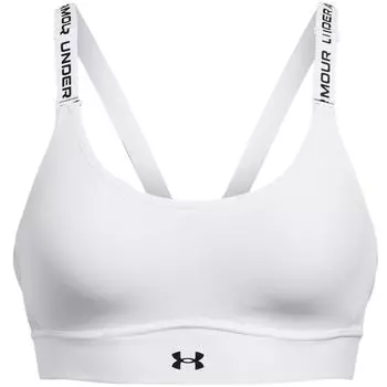 Under Armour Infinity 2.0 Solid Color High-Intensity Sports Bra Women Underwear White 1384123-100 S