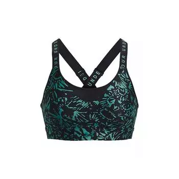 Under Armour Infinity All Over Print Высокоинтенсивный спортивный бюстгальтер для тренировок Женское нижнее белье Зеленый 1369026-002 S